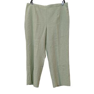 Alfred Dunner Womens Size 20W Sage Classic Fit Elastic Waist Flat Front Pants
